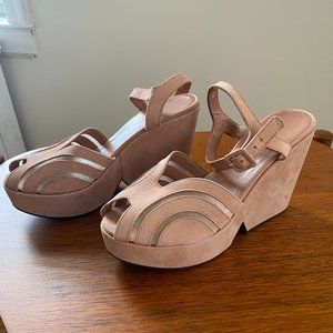 Robert Clergerie Blush Peek-A-Boo Platform Pumps